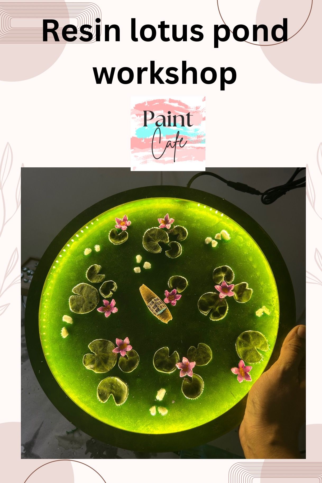 Epoxy Resin Lotus Pond Workshop 12 inch
