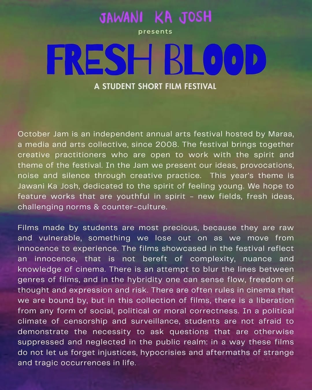 Fresh Blood: A Student Short Film Festival